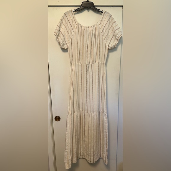 Ace & Jig Quince Ambrosia Cream Stripe Maxi Dress - On or Off Shoulder - Sz. m - Picture 4 of 11